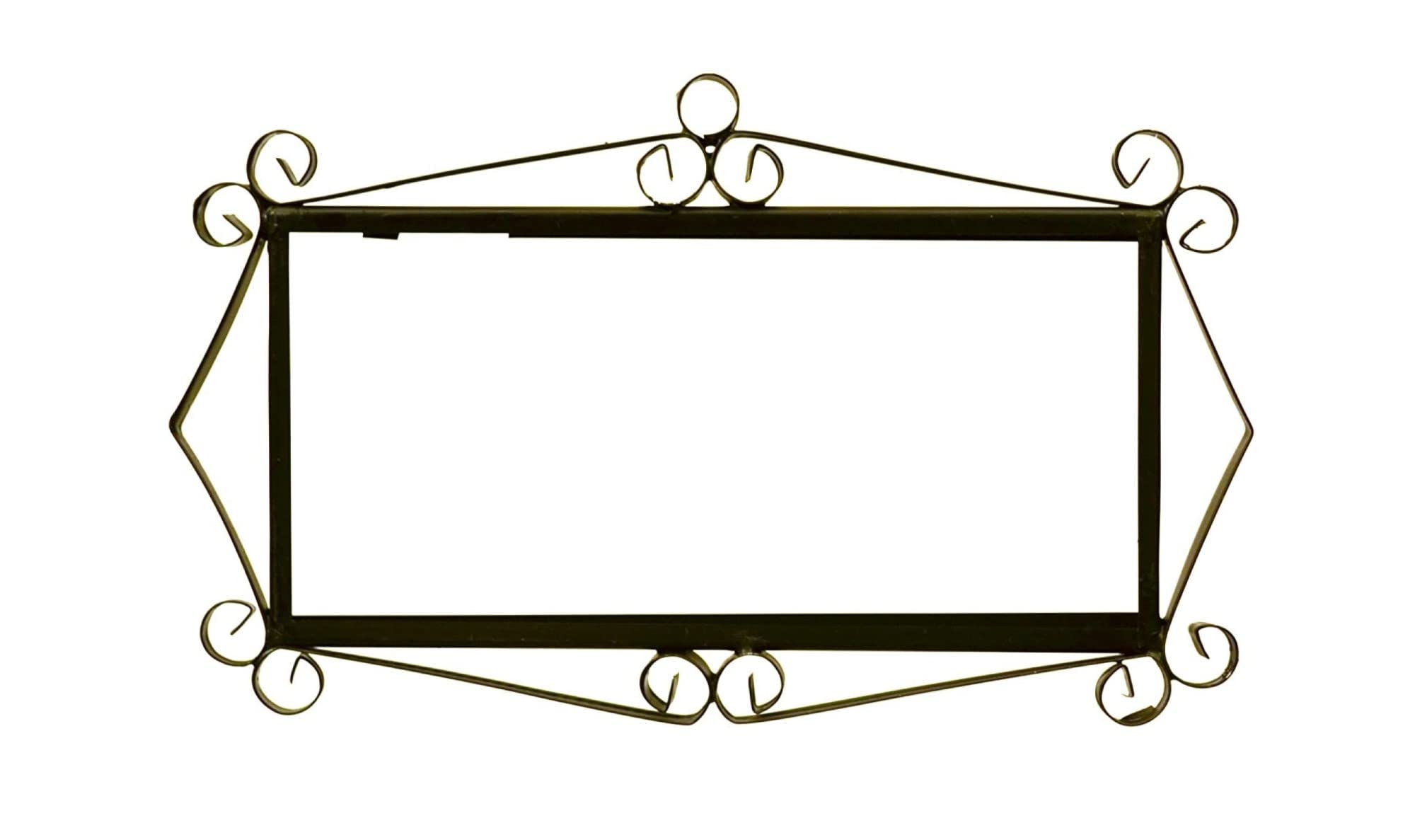11 cm x 5.5 cm Spanish Floral Negro Ceramic Number Tiles with the option of Metal Filigree Frames (Wire 4 tile frame)