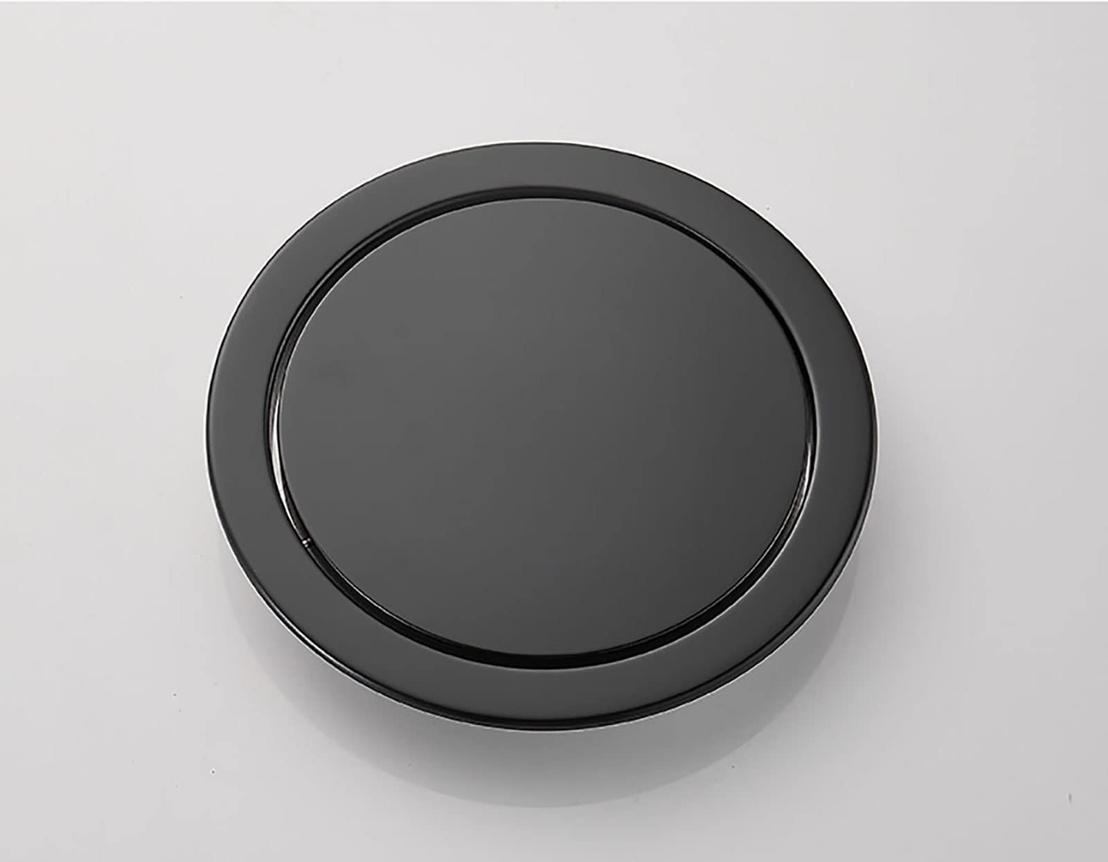 Cubo De Basura De Cocina, Cubo De Basura De Acero Inoxidable A Prueba De Herrumbre Integrado En La Encimera Con Tapa Abatible De Equilibrio Negro, Ojal De Basura Integrado