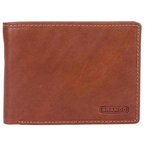 Preisvergleich Produktbild Branco Herren Leder Geldbörse Portemonnaie Geldbeutel GB 9390 (Cognac)