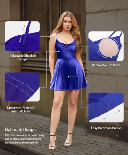 Image of Popilush Mini Corset Dress with Built in Bra, A-line Shapewear Dresses | Spaghetti Strap, Birthdays, Celebrations, Cocktail Parties and Date Nights
