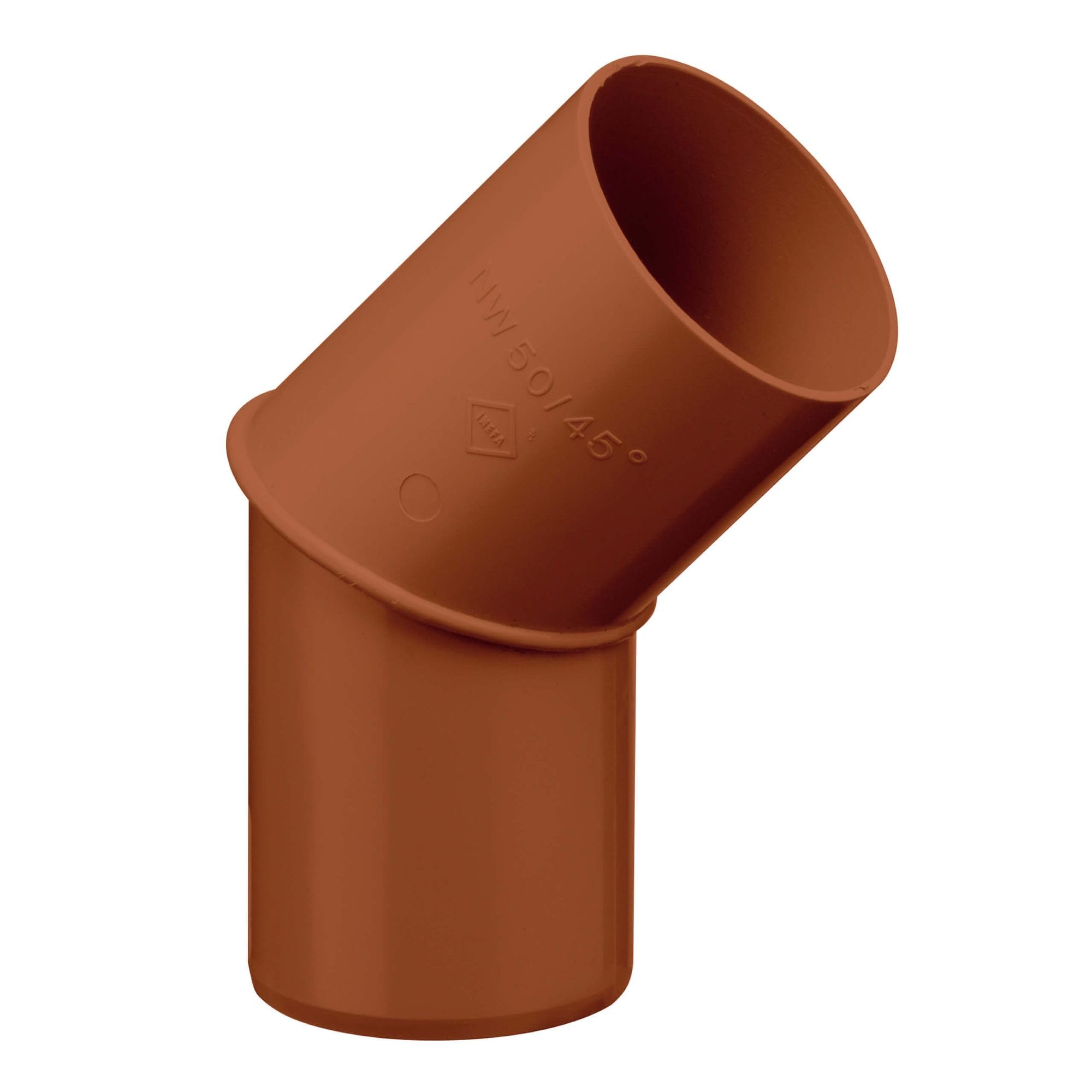 INEFA Rainwater Pipe Bend 45 Degrees for downpipe, PVC 75mm Brown Connecting piece Gutter Accessory, Simple Push-fit Installation, Made in Germany
