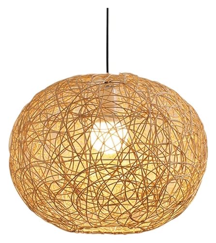 Lampe suspendue rotin salon suspension boule bohème pour salle à manger