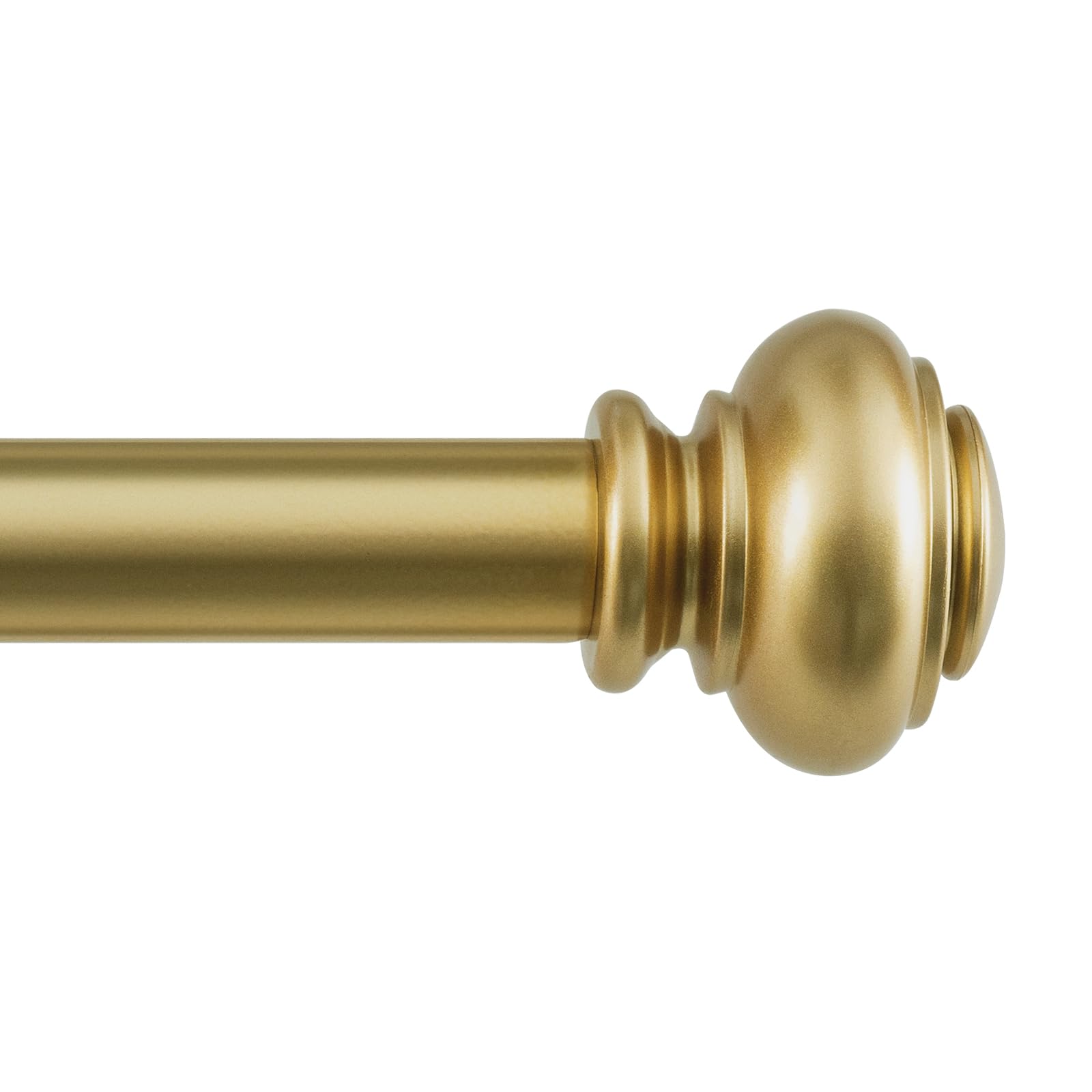 Bellahills Gold Curtain Poles For Windows 25Mm Single Curtain Rod With Classic Finials 76 To 269 Cm, Adjustable Curtain Pole With Brackets Fittings Set For Living Room & Door,