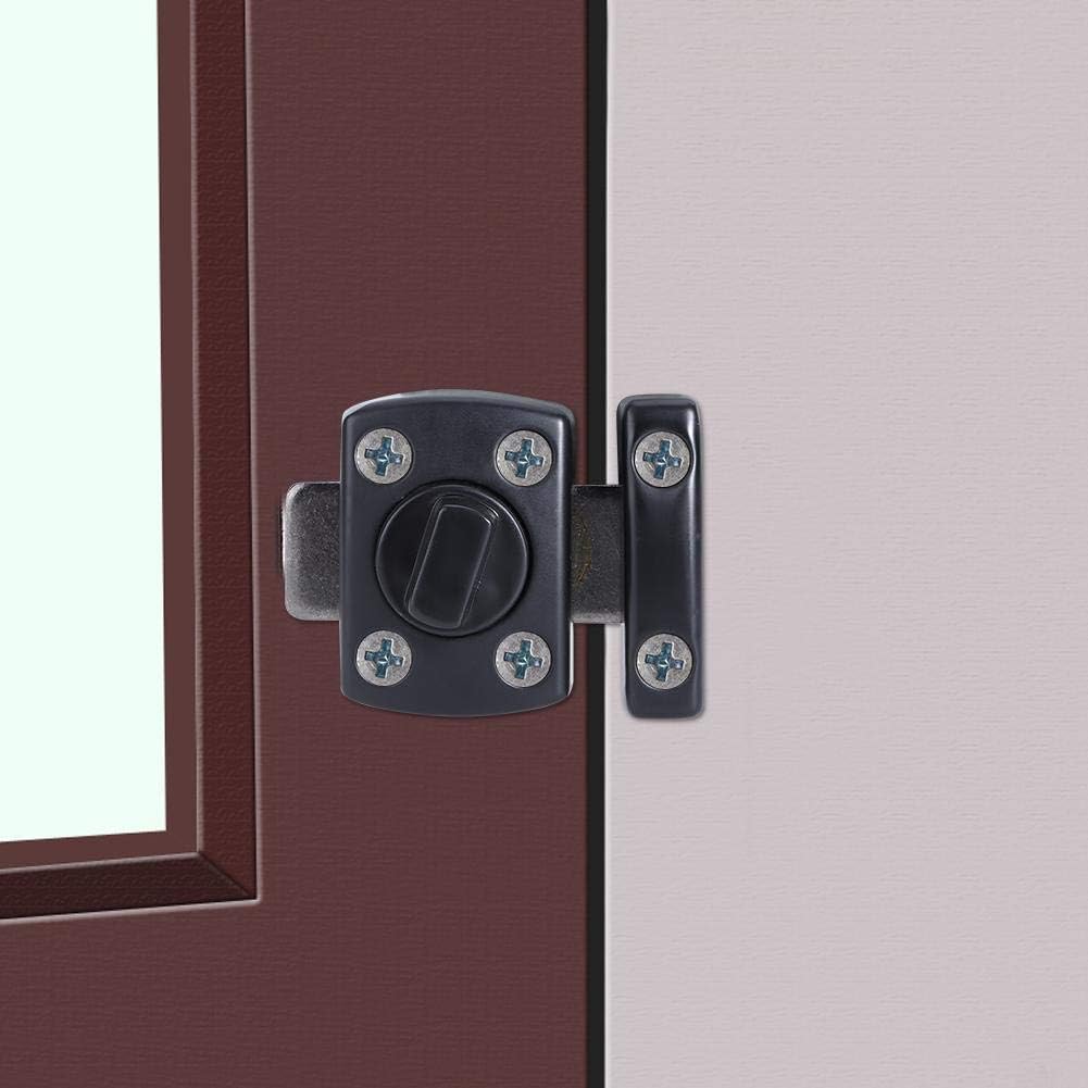 Haofy Rotate Bolt Latch Gate Latches,Household Thicken Safety Door Lock, Anti-Thief Zinc Alloy Slide Lock for Door Window Cabinet Black - Image 3