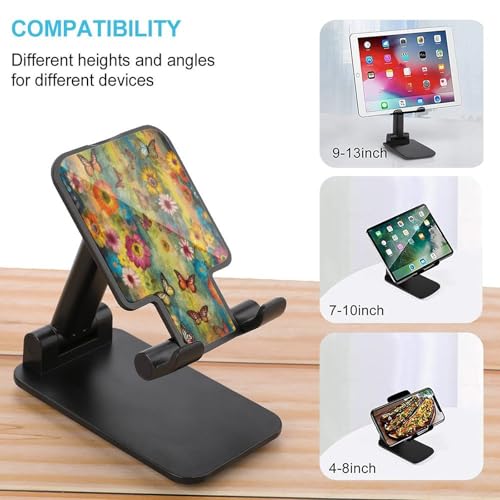 Support téléphone bureau pliable au design fleurs et papillons élégant