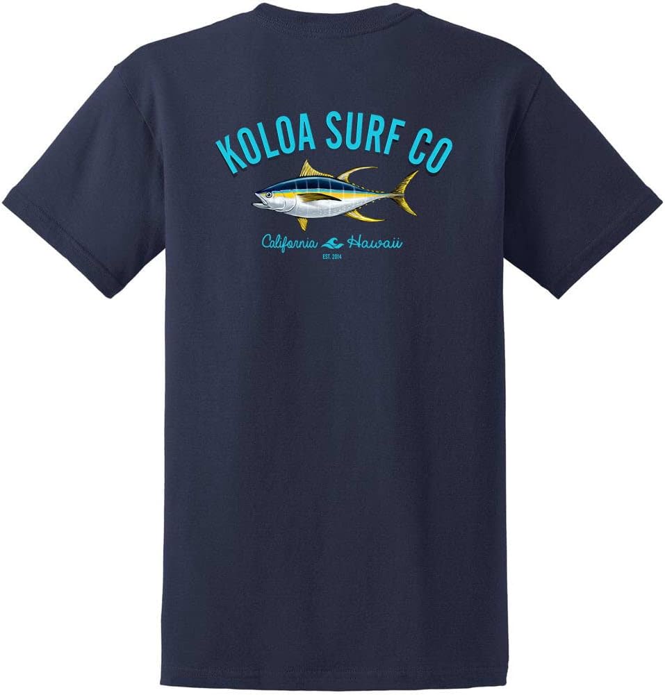Koloa Surf Co. Tall Yellow Fin Tuna Logo Cotton T-Shirt-4XLT-Navy/c