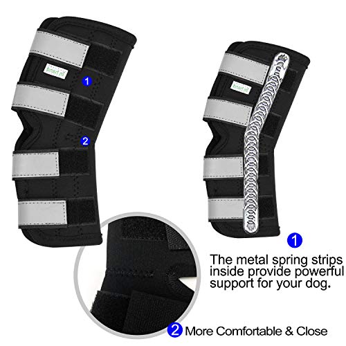 IN HAND Dog Rear Leg Hock Brace, Pair of Canine Dog Leg Joint Wraps Compression Brace Protects Wounds, Heals and Prevents Injuries and Sprains Helps with Loss of Stability Caused by Arthritis