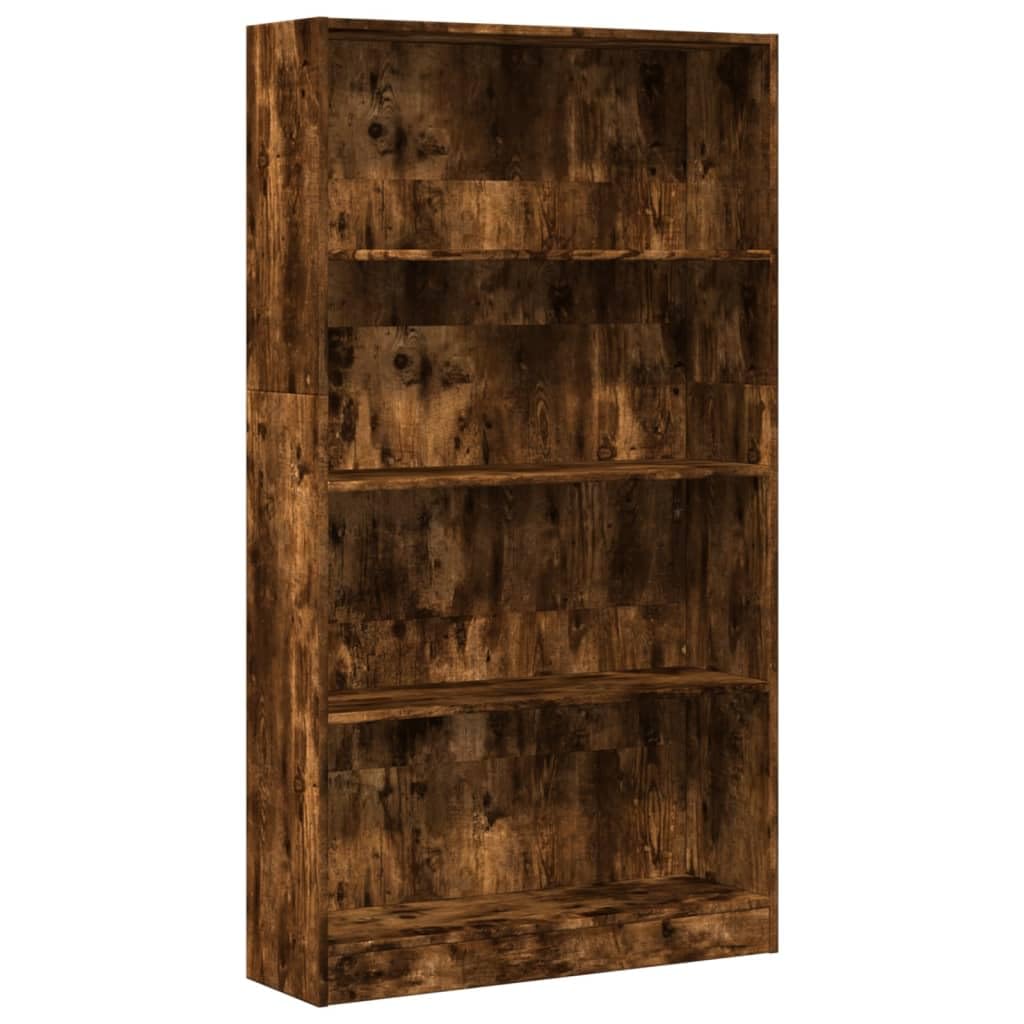 vidaXL Bookcase Smoked Oak 80x24x143 cm Engineered Wood — image 1
