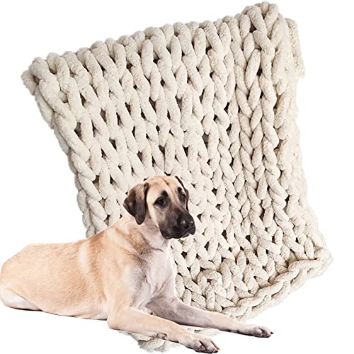 Tricoté Main en Grosse Maille 60x60cm, Plaid Grosse Maille Pelote Laine Grosse Maille Plaid Tricot Tricoté Jette pour Lits Tricot Jeter Tricoté Jeter Couverture Cover