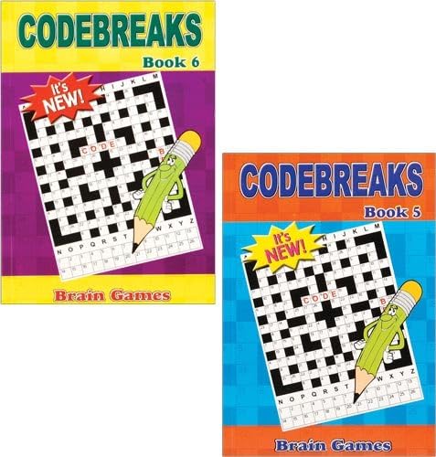 Brain Games Set Of 2 A5 Codebreakers Puzzle Books