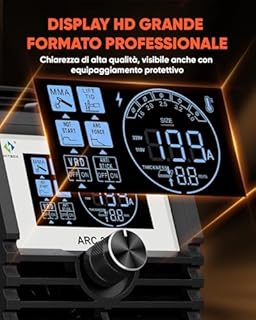 HITBOX 230V Mini Saldatrice Inverter IGBT 2-in-1 – Saldatrice Elettrodo Stick e LIFT TIG Compatta con Display LED, Hot Start e ARC Force, Ideale per Principianti e Fai-da-Te (ARC200S)