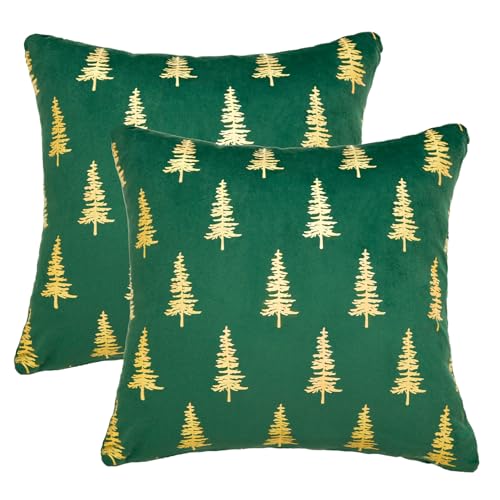 Artoid Mode Grün Kurzflor Folie Bäume Weihnachten Kissenbezüge 2er...