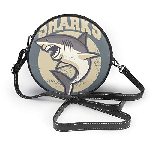 Preisvergleich Produktbild Shark Mascot Kleine Umhängetaschen für Frauen Leder Schulter Runde Tasche