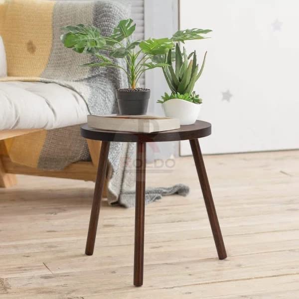 Shoppee Coffee Table,Round Conner Modern Marble top Table for Living Room Office,Meeting Room,Coffee Room Side Table-Brown