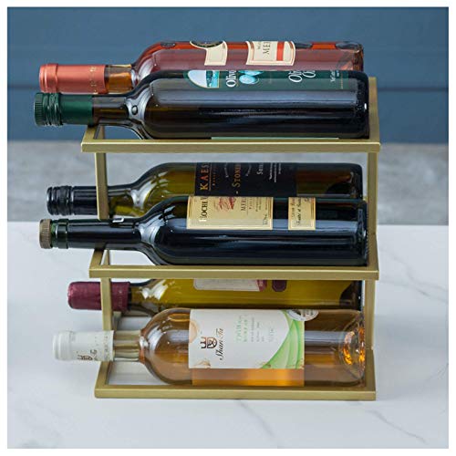 Étagère de décoration de table dorée et porte-bouteilles - 5