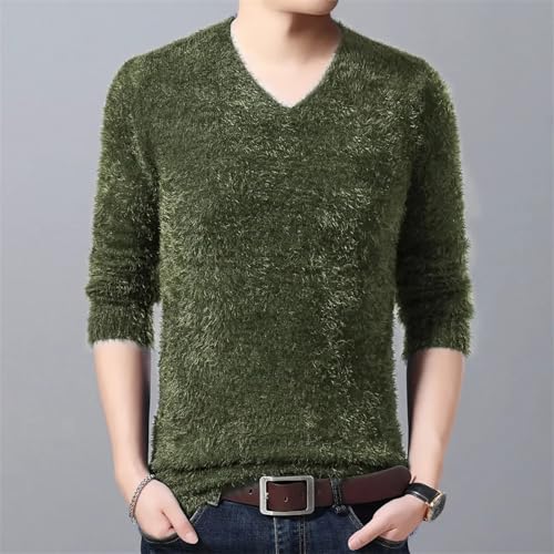 Long Sleeves Wool Sweater for Men Knit Pullover V Neck Slim Fit Lightweight Soft Jumper Top3