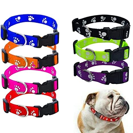 Woofy 15MM Adjustable Nylon Paw Print Design Cute Collar for Small Dogs & Cat - Pack of 1 (Black) (B0B644PPVG) Amazon Price History, Amazon Price Tracker