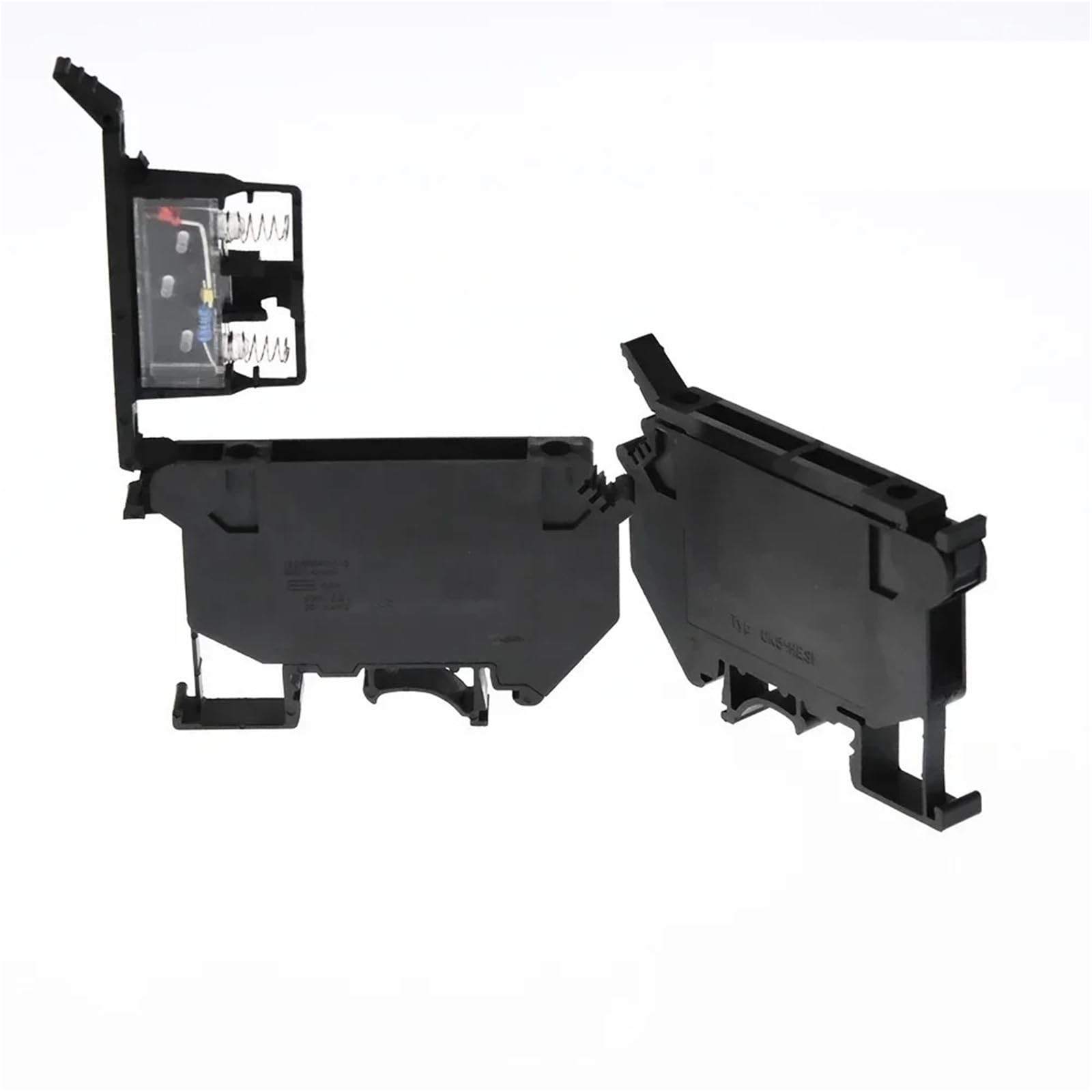 Din Rail Terminal Blocks 10Pcs UK-5-HESI Black Connector Screw Fuse Terminal Block Connector Screw Fuse Holder Conductor(24V LED light,4A)