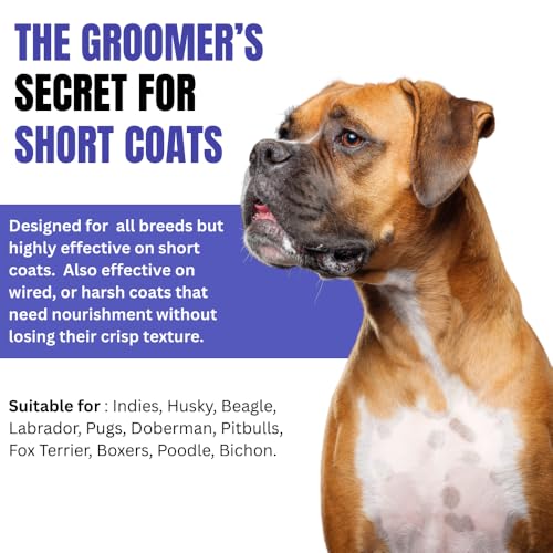 Image of PLUSH PUPPY Shampoo for Cats and Dogs - Ideal for Short Coated Breeds, Enhances Shine, Maintains Skin Health, Paraben Free, No Artificial Fragrance, All Purpose Pet Shampoo with Henna (500 ml)