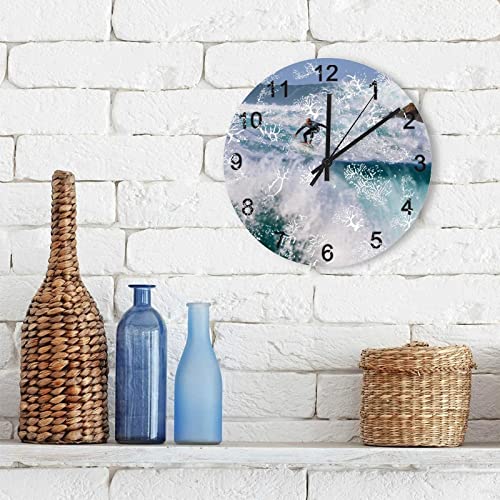 Horloge murale sans tic-tac grand format pour éliminer les bruits