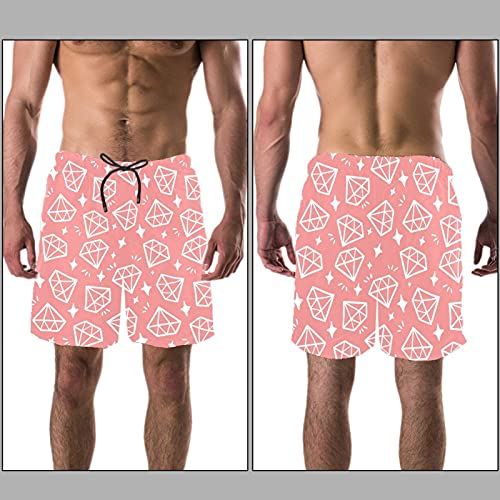 Short de bain homme doublure maille imprimé diamant géométrique - 3