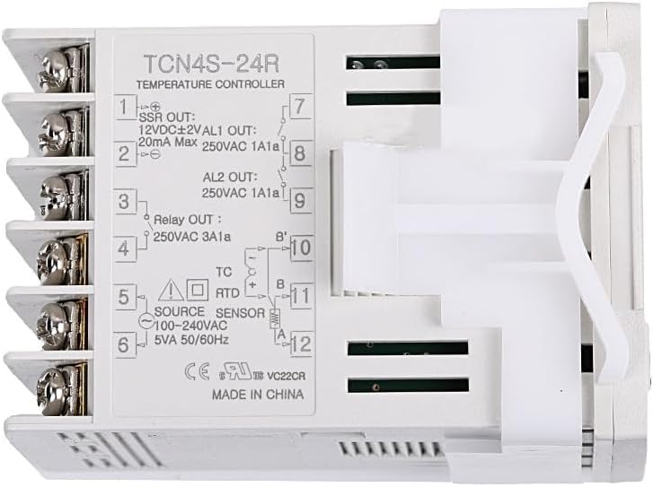 TC4S-24R Digital PID Temperature Controller, 1/16 DIN, Single Display 4 Digit, PID Control, Relay & SSR Output+2 Alarm Output, 100-240 VAC 50/60Hz