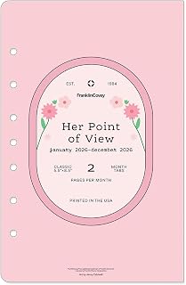 FranklinCovey - Her Point of View Monthly Calendar Tabs for Ring-Bound FranklinCovey Planners (Classic, Jan 2026 - Dec 2026)