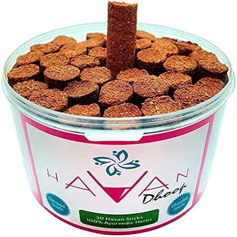 radhna Havan Brown Dhoop Sticks with Havan Samagri and Ayurvedic Herbs Made with Ganga Jal and Chandan Tilak, Purely Handmade (Pack of 30 Sticks) Cover