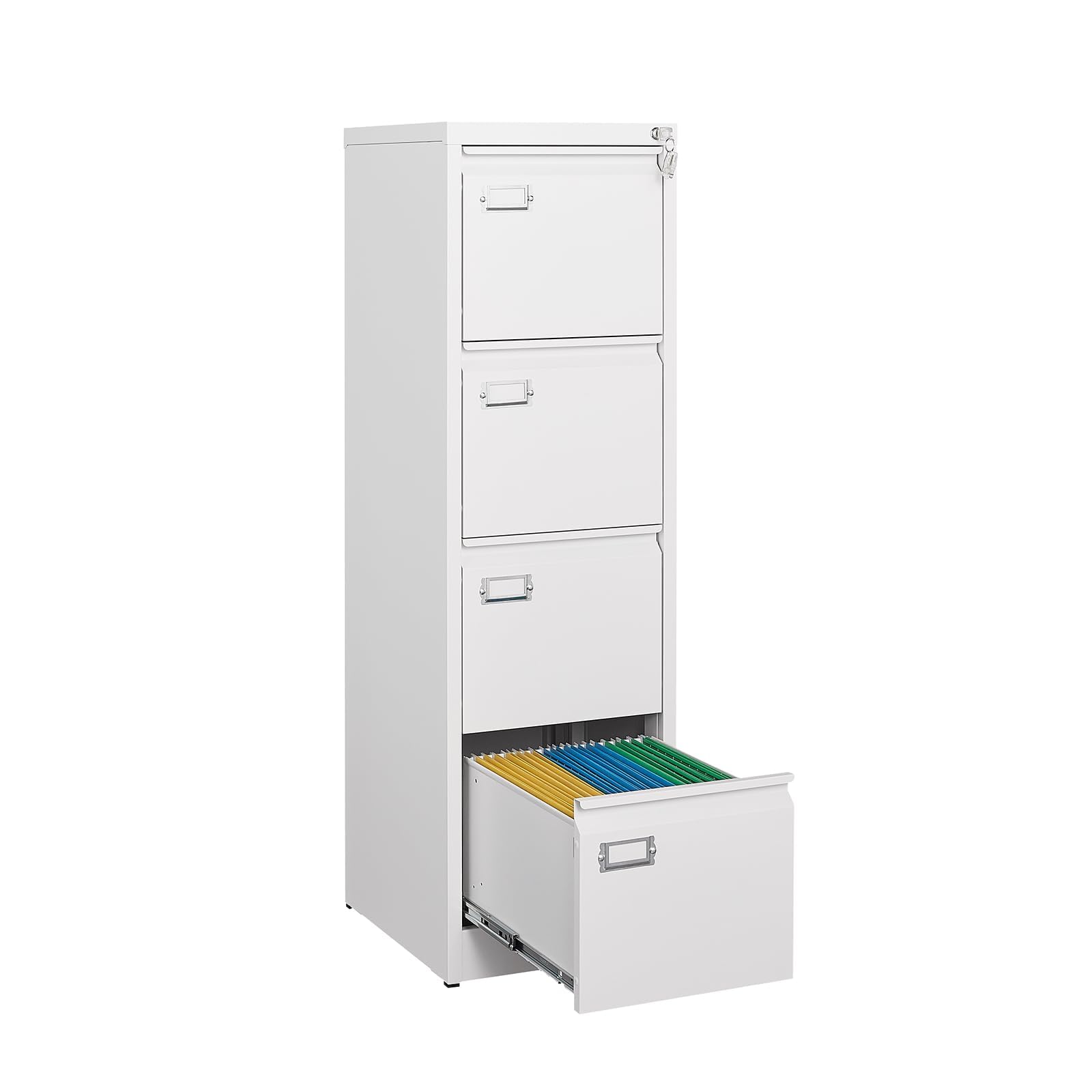 Sightlife Hängeregisterschrank, Aktenschrank Abschließbar mit 4 Schubladen Büroschrank Schubladenschrank Metallschrank Ordnerschrank Stahlschrank Nicht für DIN A4