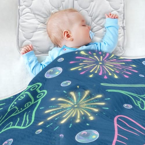 Custom Ocean Animal Manta Ray Starfish Colorful Blanket for Baby Girl Cozy Custom Print cat Blankets for Kids for Girls or Boys 30x40in articulos para Bebes recien nacidos ni?a4