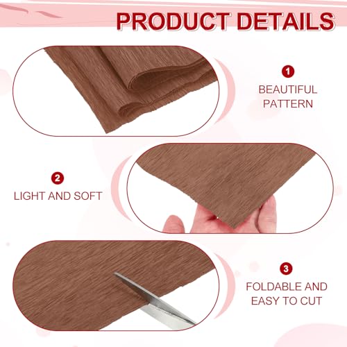 Image of MECCANIXITY Crepe Paper Roll 7.5ft Long 20 Inch Wide for Wedding Ceremony Various Large Festivals Decoration, Coffee Color