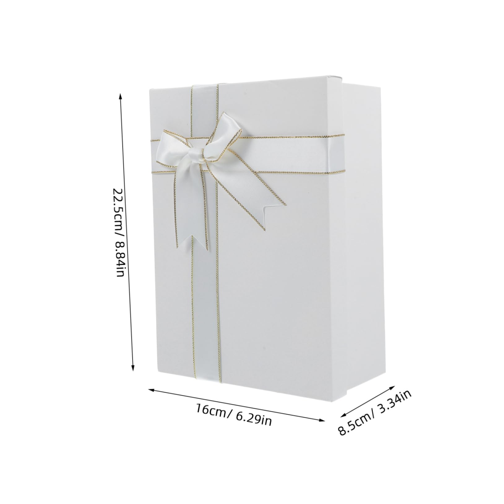 CHILDWEET Elegant Ribbon Bowknot Decor Rectangular Keepsake Box Holiday Party Wrapping Box Present Case
