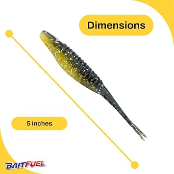 BAITFUEL Saltwater GO2 Twitch | Realistic Soft-Plastic Twitch Bait for Inshore Gamefish | F.A.S.T. Scent Technology | Black Gold, 4-Inch