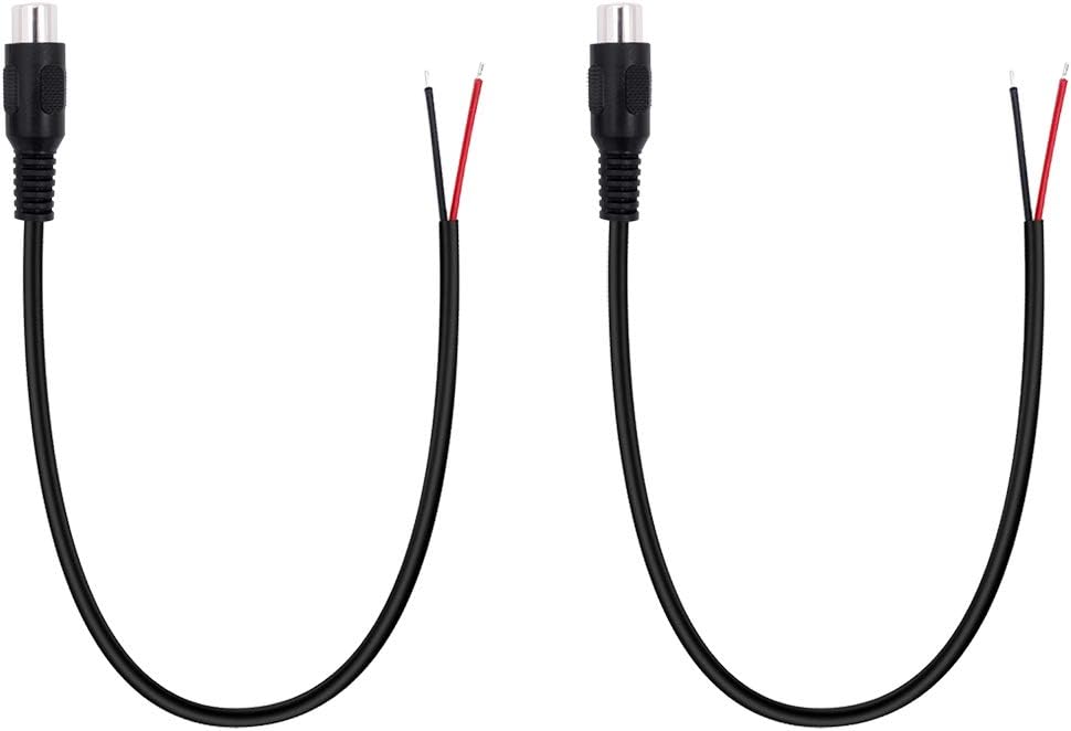 Fancasee 2 Pack Speaker Wire RCA Female Plug Jack Connector Adapter to Bare Wire Open End Audio Video RCA Cable for Amplifier Receiver Speakers(Black,Red)
