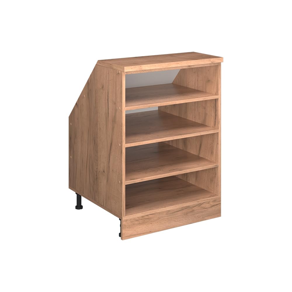 Vicco Armadio per tetto spiovente Rion, Rovere dorato, 60 x 81.8 cm con 4 scomparti, carcassa 60 cm profondità, adatto per il salvaspazio sotto tetti spioventi