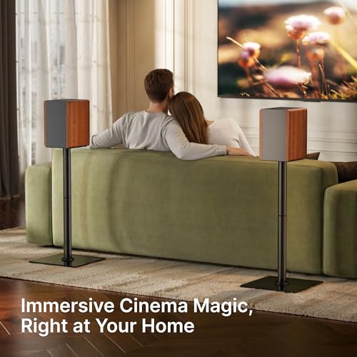 image for PEGZONE Speaker Stands Pair for Surround Sound,55 LBS Capacity,30.1 in