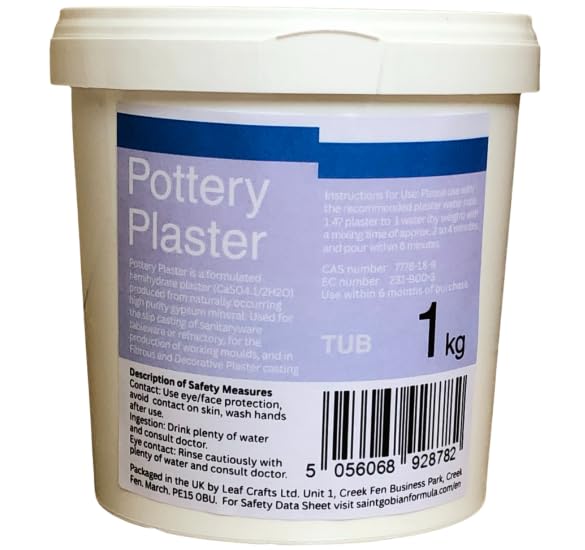 Pottery Plaster - 1kg Tub - Ceramics, Slip Casting, Pottery Moulds
