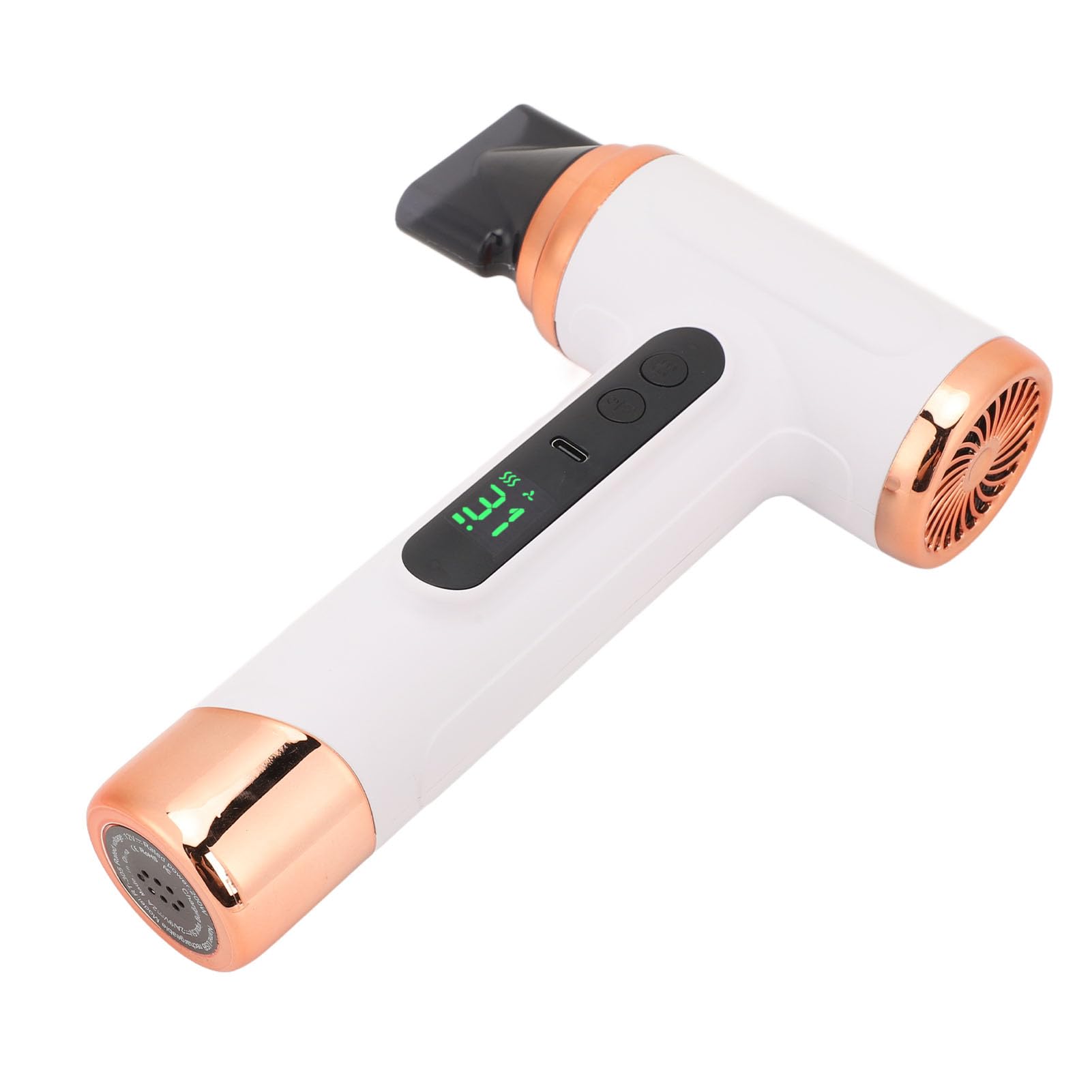 Seche Cheveux Sans Fil Rechargeable, 15000 MAh SèChe Chev Fil Rechargeable avec Chargement USB Sèche-Cheveux à Batterie à Vent Froid et Chaud pour Voyage Camping (WHITE)