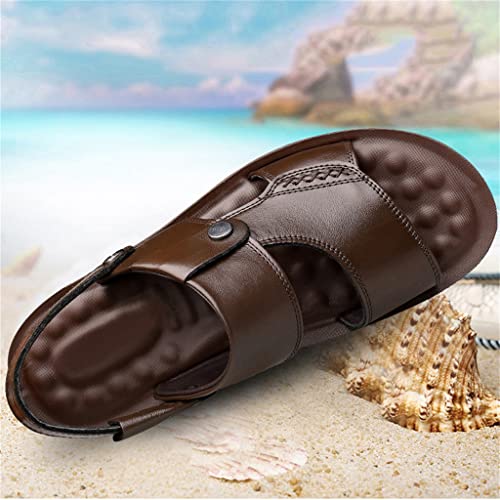 Men's Toe Sandals Fashion Beach Shoes Slippers Leather Sandals(41)4