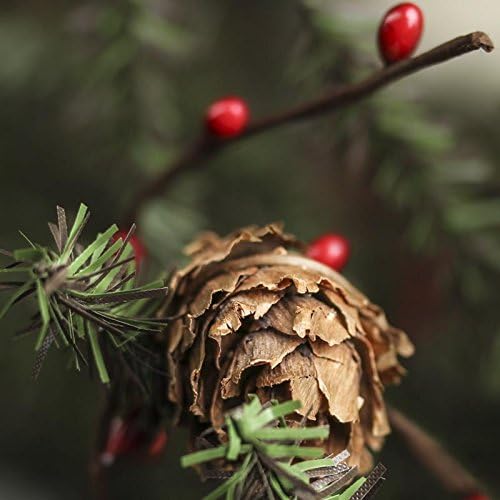 Pine Garland with Pip Berry- Artificial Rustic Christmas Pine & Red Pip Berry Garland is Accented with Small Pinecones. Easily Bendable, Use on Banisters, Mantels & Cabinets, by Factory Direct Craft