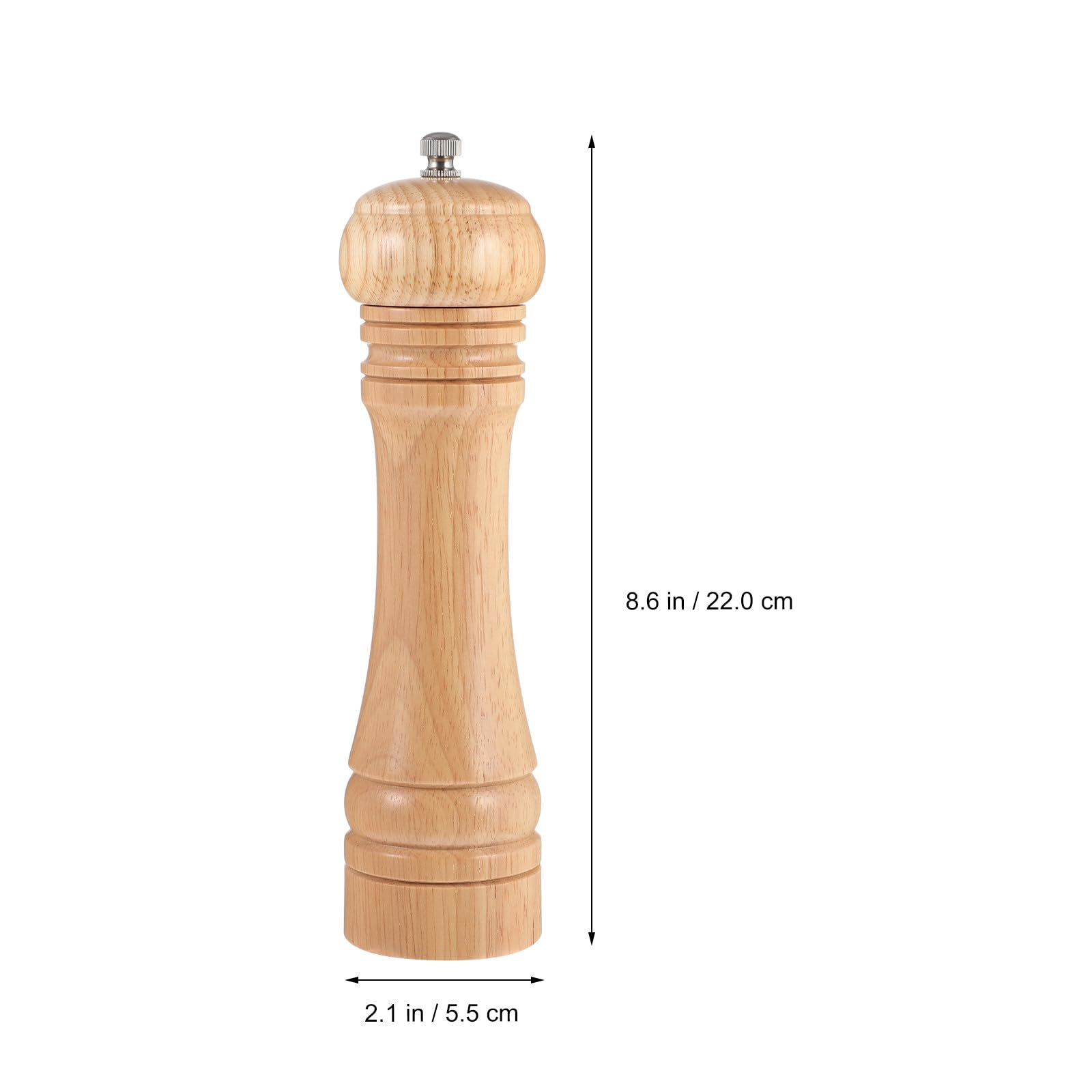 Gatuida Macinapepe Manuale 2 Pezzi 20 CM Design Vintage e Legno Naturale per Cucina Domestica e Ristoranti