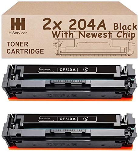 HiServicer Compatible Toner Cartridge Replacement for HP 204A Compatible CF510A Black for Color Laserjet M180nw M154a M181fw Printers (2xBlack)