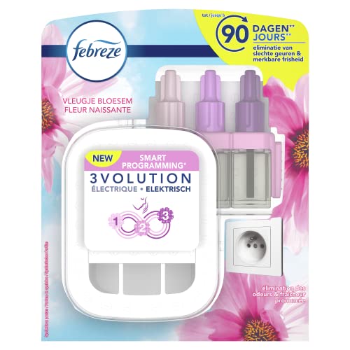 Febreze Kit Diffuseur Électrique, pour Recharges 3Volution, Fleur Naissante, 20 ml