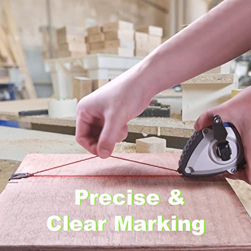 Artcolo Chalk Reel Kit - Six Gear Quick Retrieval Chalk Lines,100Ft Line Included In Chalk Box,4Oz Red Chalk Powder,Wire Box Is Made Of Aluminum #TOP5