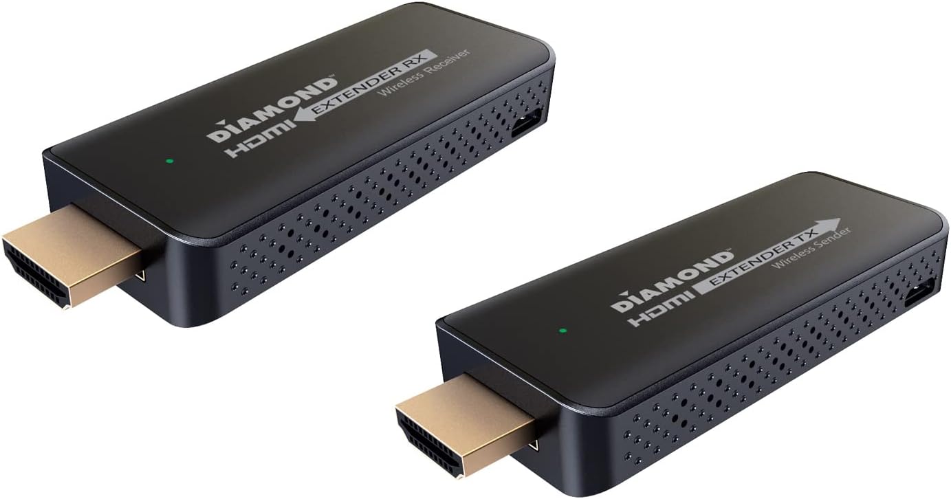 Diamond Multimedia Wireless HDMI USB Powered Extender Kit, TV Transmitter & Receiver for HD 1080p, Stream Video and Audio from: Laptops, PC, Cable Box, Satellite Box, Blu-ray, DVD, PS4, Xbox,Black