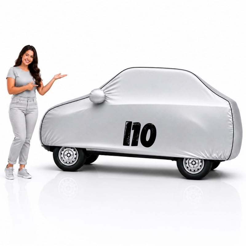 Image of Long-Life 100% Waterproof i10 Car Body Cover for Dust & Rain, Compatible with All Models of i10 Car Cover, Comes with Bird Droppings, Scratch, UV and Paint Protection - Silver