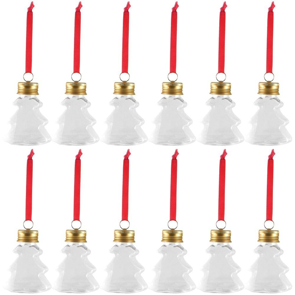 Vbsqic Clear Christmas Decoration Bottles 20pcs Fillable Ornament Christmas Candy Boxes Christmas Tree Hanging Ornaments Table Decoration