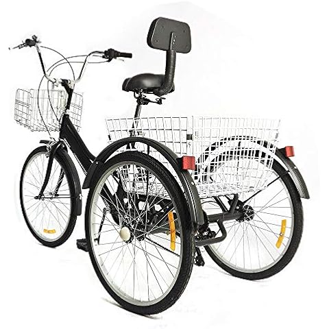 ROMYIX Triciclo Cruiser de 7 velocidades con cesta frontal de 3 ruedas para adultos mayores Cover