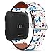 Mingdao Compatible with Fitbit Versa 2 / Versa/Versa Lite/Versa SE Patterned Leather Replacement Band (Butterfly Pattern-Wb03)