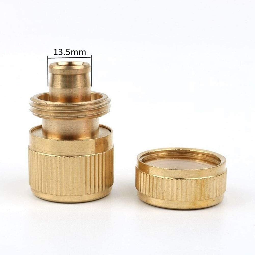 Raccordi filettati 1pc Connettore rapido in ottone da giardino, adattatore in rame da 1/2" Raccordo per pistola ad acqua per tubo flessibile di irrigazione da giardino, per diametro interno 12 mm o